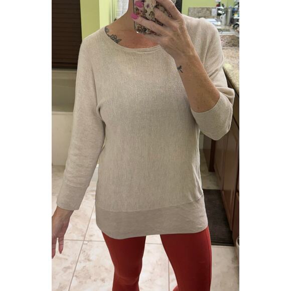 Chicos modal cotton wool blend tunic beige sweater size 2 Large - Picture 4 of 6